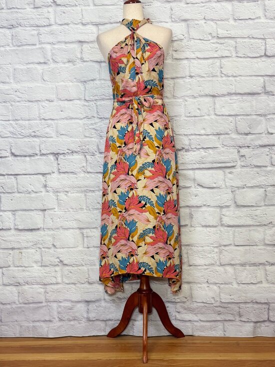 Reiss Dresses & Skirts - Reiss Electra Floral Leaf Print Halter Dress